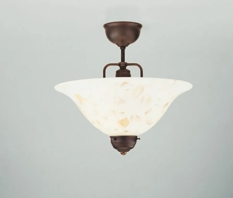 Blendarme Deckenlampe Messing Antik Glas Marmor Ø35 cm