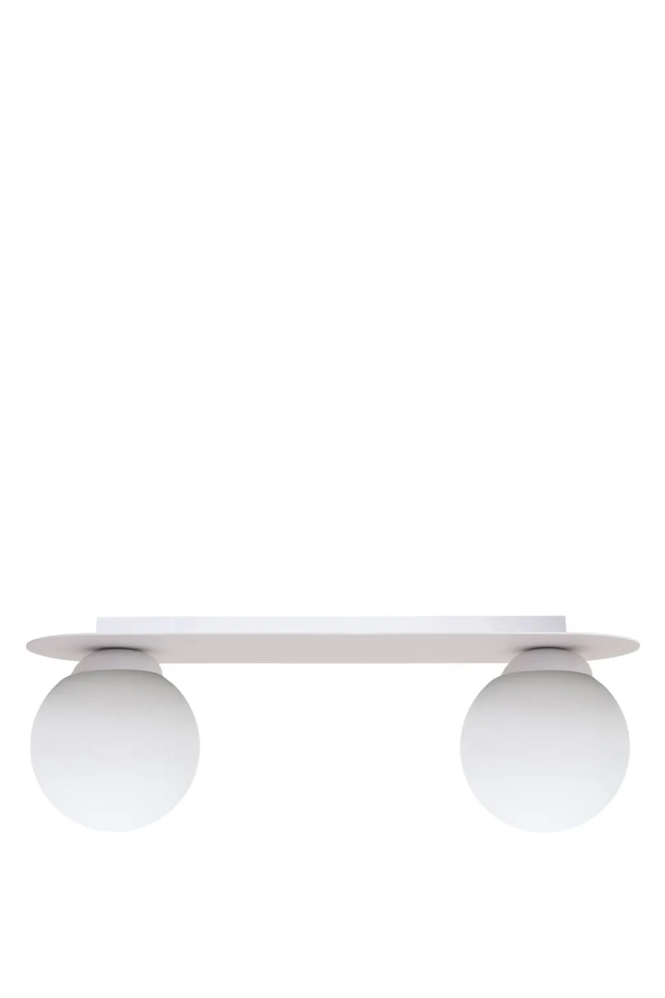 Blendarme Deckenleuchte Glaskugeln Weiß E27 2-flammig