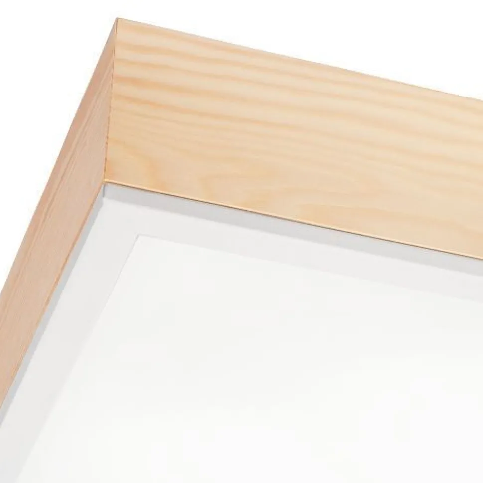 Blendarme Deckenleuchte Glas Holz Pinie E27 L:48 cm