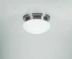 Blendarme Deckenleuchte in Nickel Messing Glas Ø20 cm