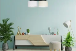 Blendarme Deckenleuchte Stoff Weiß Ecru E27 L:70 cm