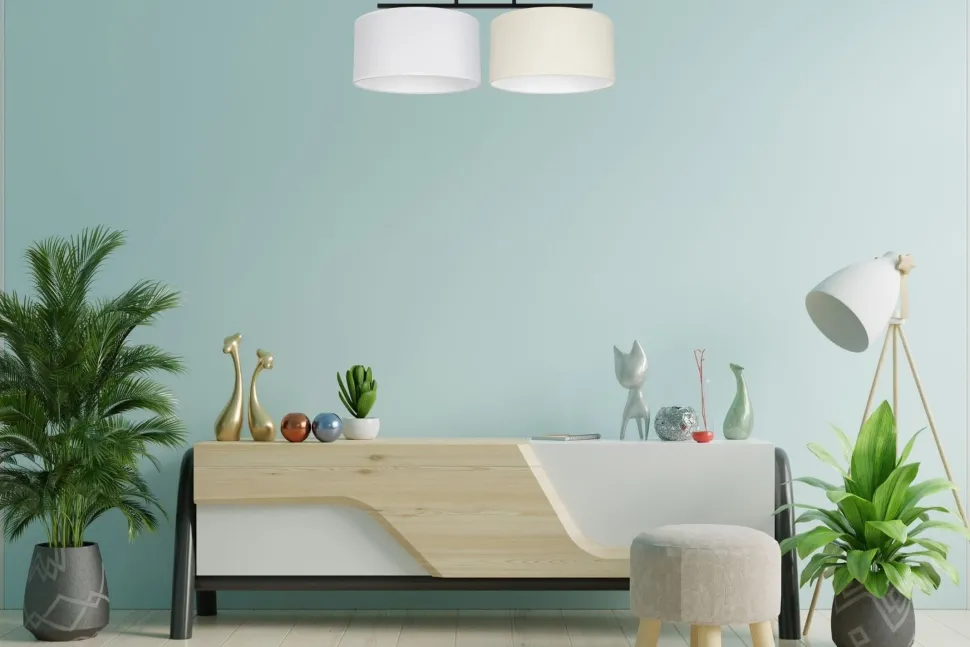 Blendarme Deckenleuchte Stoff Weiß Ecru E27 L:70 cm