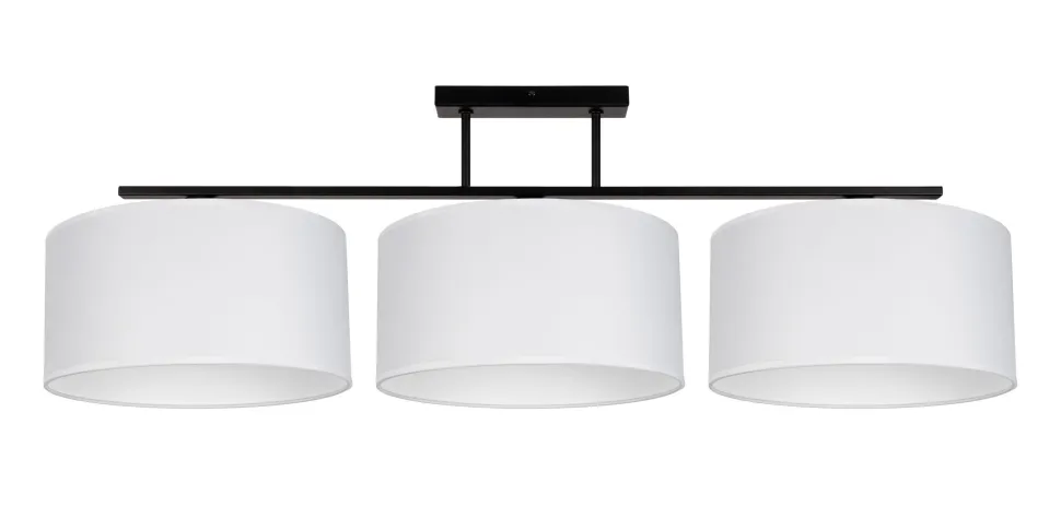 Blendarme Deckenleuchte Stoff Schwarz Weiß E27 3-flmg