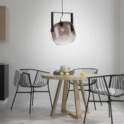 Blendarme Hängelampe Glas Metall L:35 cm E27 Industrie