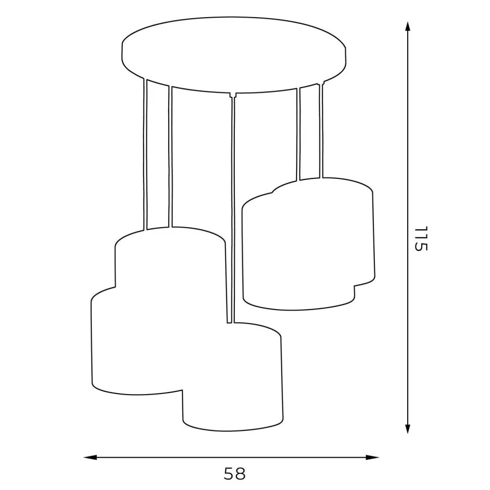 Blendarme Hängelampe Schwarz Gold Stoff Metall 5-flmg