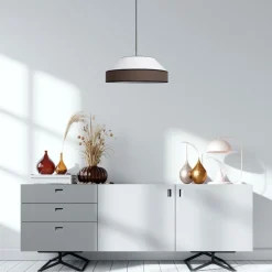 Blendarme Hängelampe Stoff Schwarz Weiß E27 Ø45 cm