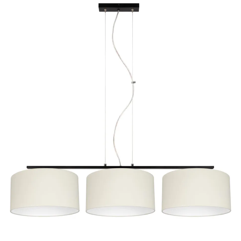 Blendarme Hängelampe Stoff Schwarz Ecru E27 L:100 cm