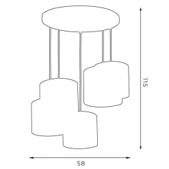 Blendarme Hängelampe Weiß Gold Stoff Metall B:58 cm
