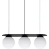 Blendarme Hängeleuchte Glaskugeln E27 3-flmg Schwarz