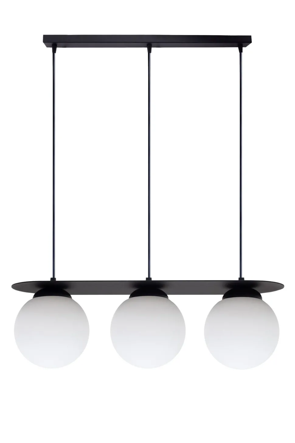 Blendarme Hängeleuchte Glaskugeln E27 3-flmg Schwarz