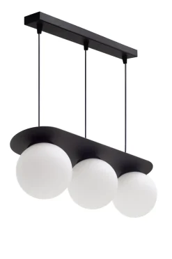 Blendarme Hängeleuchte Glaskugeln E27 3-flmg Schwarz