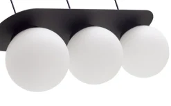 Blendarme Hängeleuchte Glaskugeln E27 3-flmg Schwarz