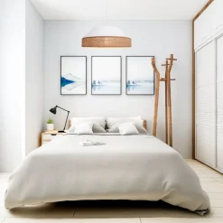 Blendarme Hängeleuchte Stoff Rattan E27 Ø45 cm wohnlich