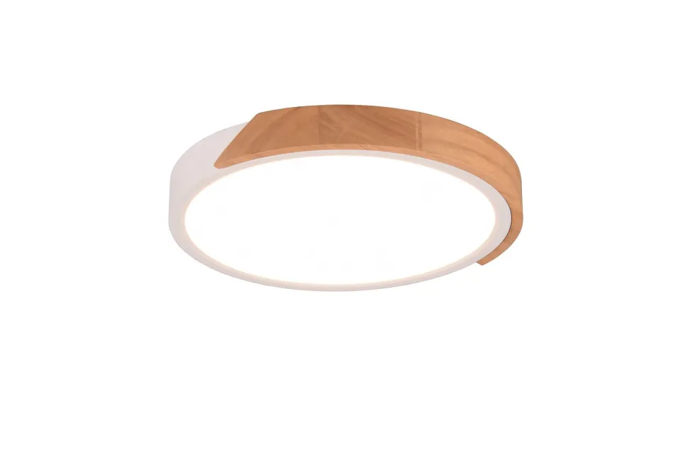 Blendarme LED Deckenlampe Holz rund Ø31,5 cm 20 W Weiß