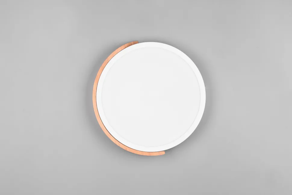 Blendarme LED Deckenlampe Holz rund Ø31,5 cm 20 W Weiß