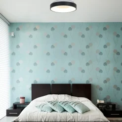 Blendarme LED Deckenleuchte Schwarz Weiß Ø30 cm rund