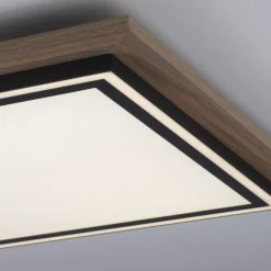 Blendarme LED Deckenleuchte dimmbar Holz B:53,4 cm 44 W