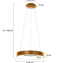 Blendarme LED Pendelleuchte in Gold Weiß Ø48 cm rund