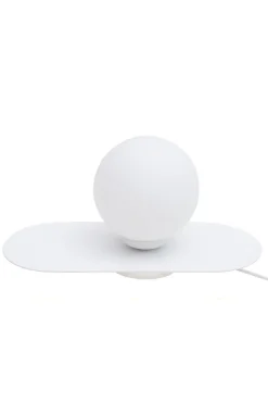 Blendarme Nachttischlampe Glas Metall E27 22 cm in Weiß