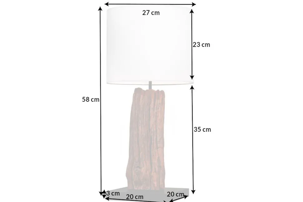 Blendarme Nachttischleuchte Holz Stoff E27 58 cm groß