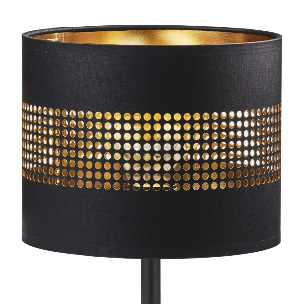 Blendarme Nachttischleuchte Schwarz Gold E27 39 cm