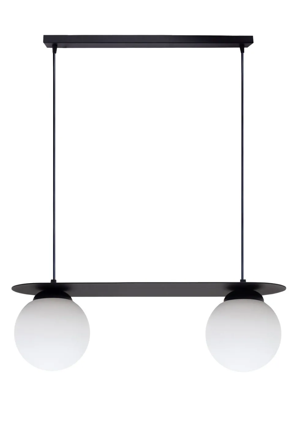 Blendarme Pendelleuchte Glaskugeln E27 2-flmg Schwarz