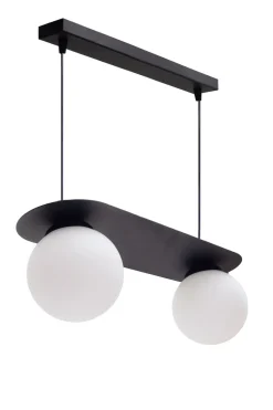 Blendarme Pendelleuchte Glaskugeln E27 2-flmg Schwarz