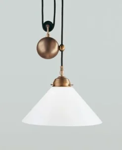 Blendarme Pendelleuchte Messing Glas E27 L:30 cm