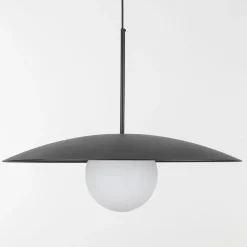 Blendarme Pendelleuchte Schwarz Metall Glas E27 Ø65 cm