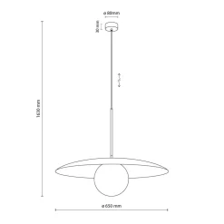 Blendarme Pendelleuchte Schwarz Metall Glas E27 Ø65 cm
