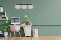 Blendarme Pendelleuchte Stoff Schwarz Grau E27 L:100 cm