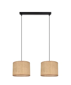 Blendarme Pendelleuchte Stoff Braun E27 50 cm länglich