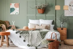 Blendarme Pendelleuchte Stoff Braun E27 50 cm länglich