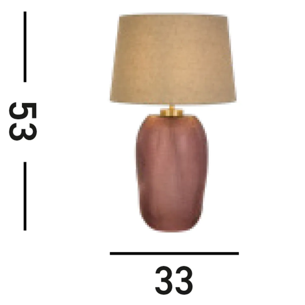 Blendarme Tischlampe Glas Stoff 37 cm Pink Natur E27