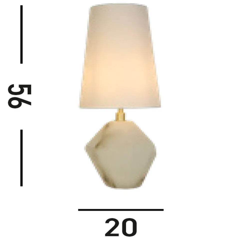 Blendarme Tischlampe Harz Stoff 55,5 cm wohnlich Weiß