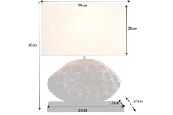 Blendarme Tischlampe Stoff Akazie Kautschuk wohnlich