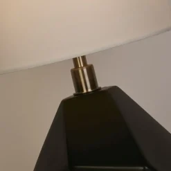 Blendarme Tischleuchte Harz Stoff 55,5 cm Schwarz Weiß