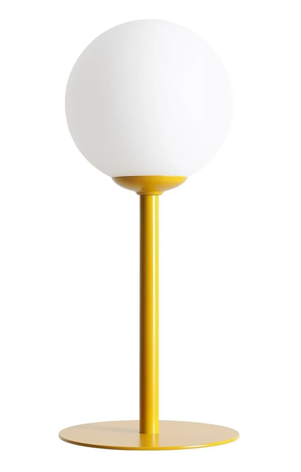 Blendarme Tischleuchte Metall Gelb 35 cm E14 Glas Weiß