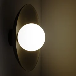 Blendarme Wandlampe Schwarz Metall Glas G9 Ø28 cm