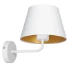 Blendarme Wandlampe Weiß Gold Stoff Metall E27 H:23 cm