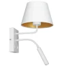 Blendarme Wandlampe Weiß Gold Stoff Lesearm E27 G9