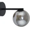 Blendarme Wandleuchte Glas Grau Metall Schwarz T:25 cm