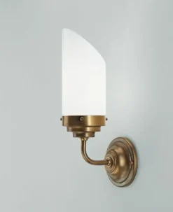 Blendarme Wandleuchte Messing Glas wohnlich E27 T:14 cm