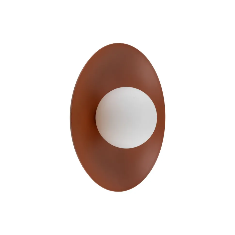 Blendarme Wandleuchte Ziegelrot Metall Glas G9 Ø28 cm