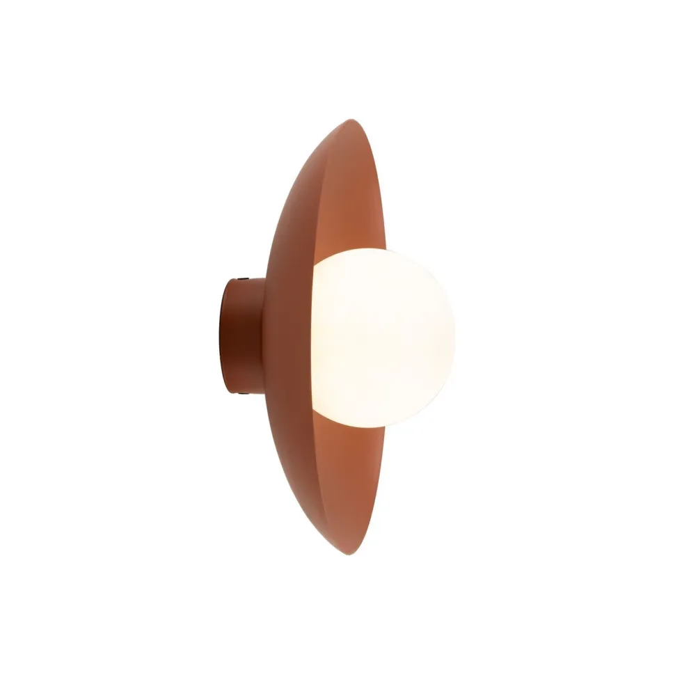 Blendarme Wandleuchte Ziegelrot Metall Glas G9 Ø28 cm