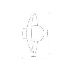 Blendarme Wandleuchte Ziegelrot Metall Glas G9 Ø28 cm