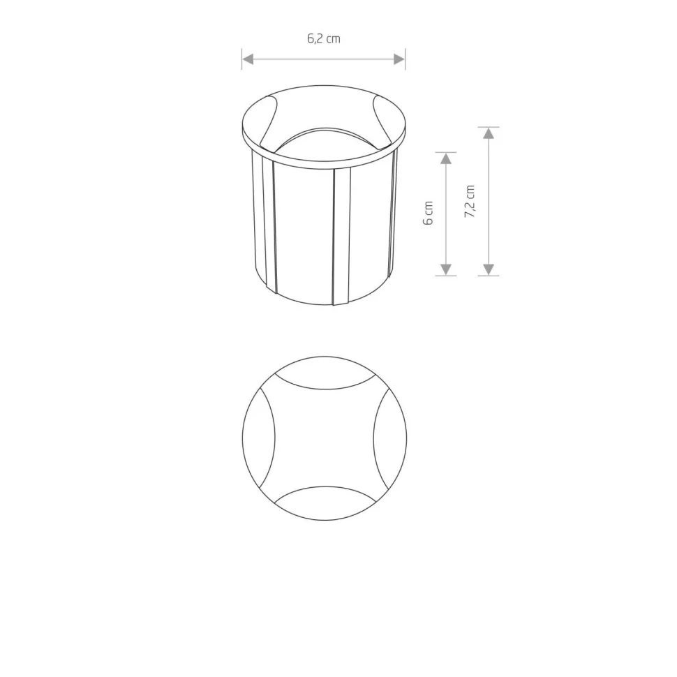 Boden Einbaustrahler LED Schwarz IP65 3000 K 12 lm Ø 6,2 cm