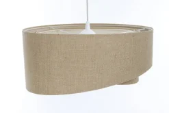 Boho Hängelampe Stoff D: 50 cm rund E27 Natur Modern INGRAM