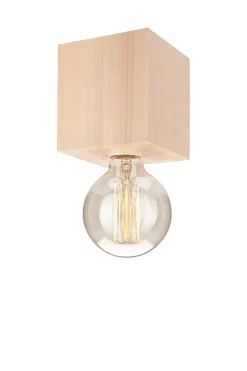 Braune Deckenleuchte Holz eckig Modern Wohnzimmer