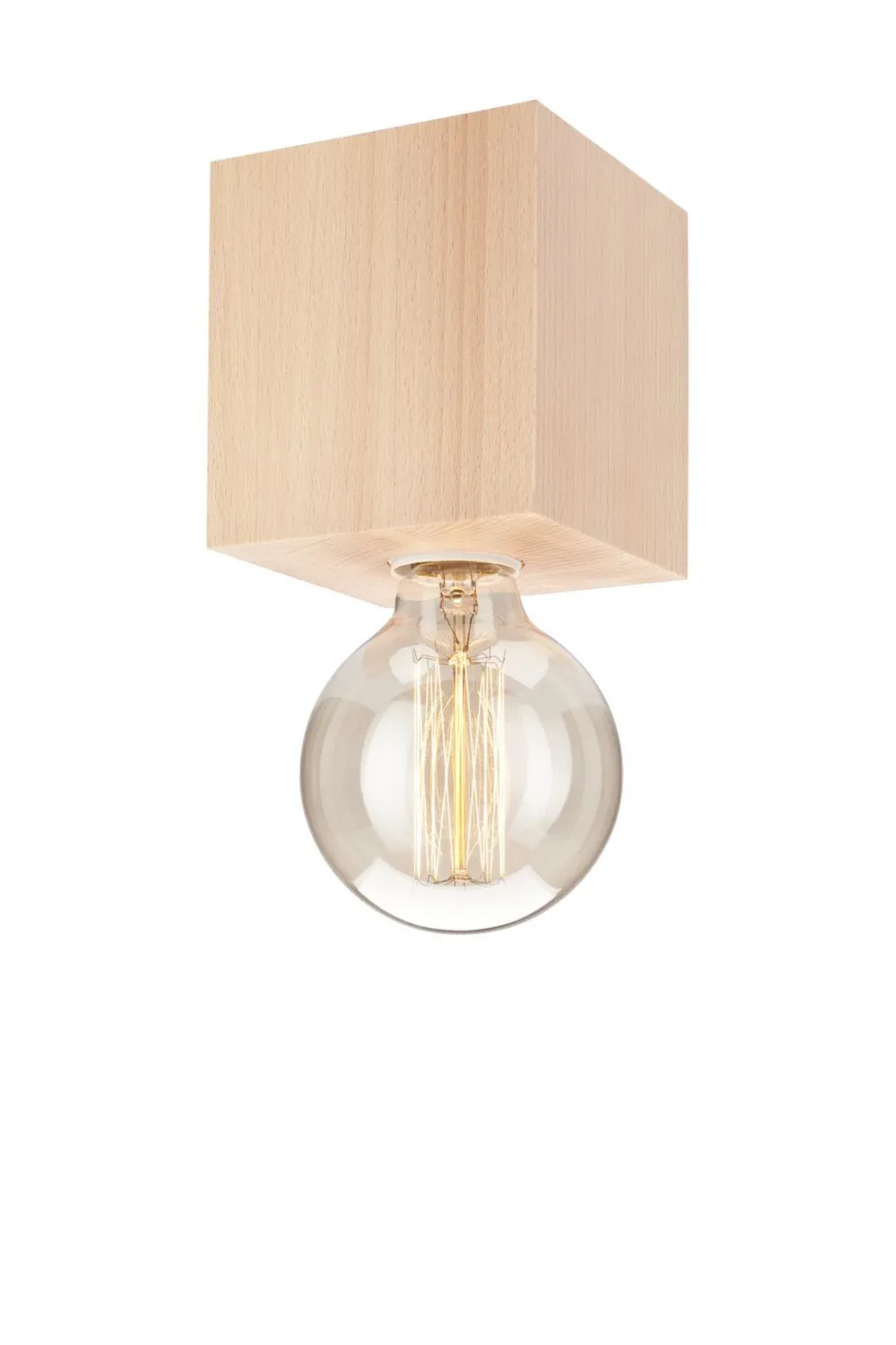 Braune Deckenleuchte Holz eckig Modern Wohnzimmer